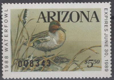 1988 Arizona 2 MNH US State Duck Stamp Birds ZAYIX 062322S33