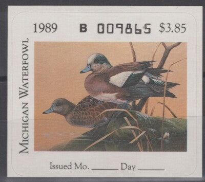 1989 Michigan 14 MNH US State Duck Stamp Birds ZAYIX 062322S90