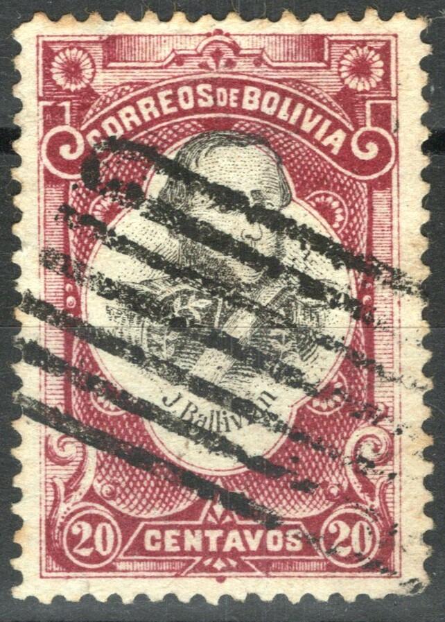 Bolivia 51 Used 20c lake & blk Gen Bolivian 081922S18