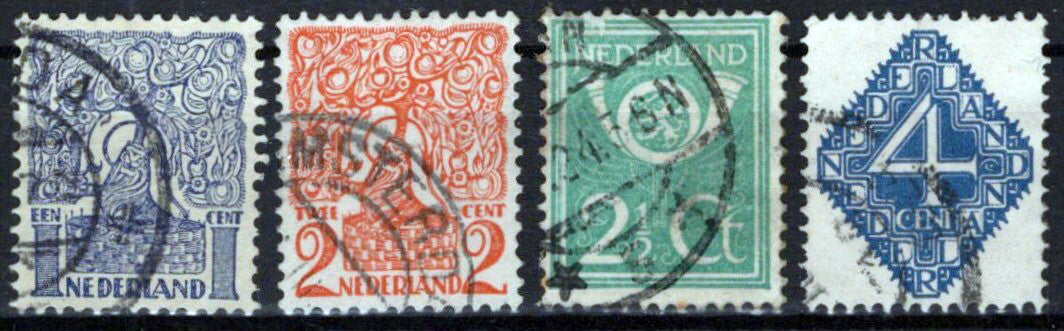 Netherlands 113-116 Used Post Horn Trees Lions Numerals Zayix Stamps 0325S047