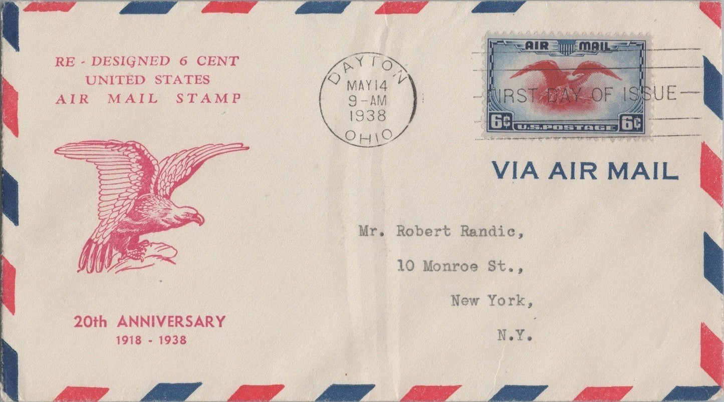 Air Mail FDC US C23-47 Re-Deigned 6c Air Mail cachet Dayton PM ZAYIX 062822SM39