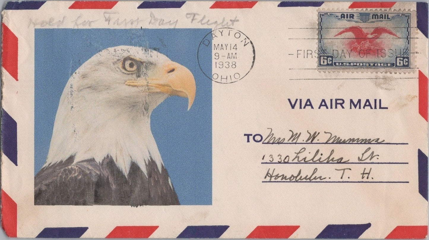 Air Mail FDC US C23 Add-on Kittyhawk cachet - Bald Eagle ZAYIX 062822SM53