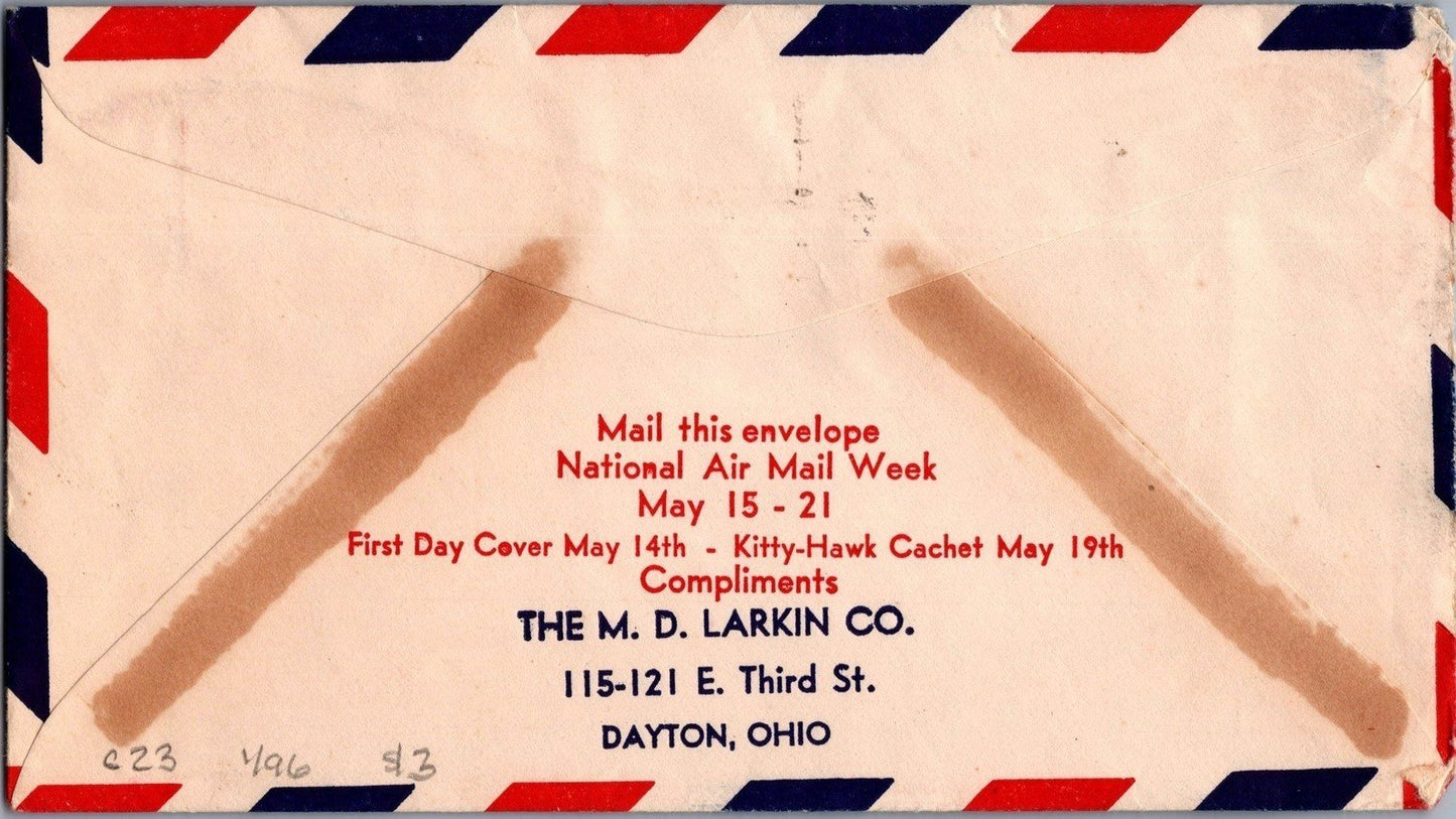 Air Mail FDC US C23 Add-on Kittyhawk cachet - Bald Eagle ZAYIX 062822SM53