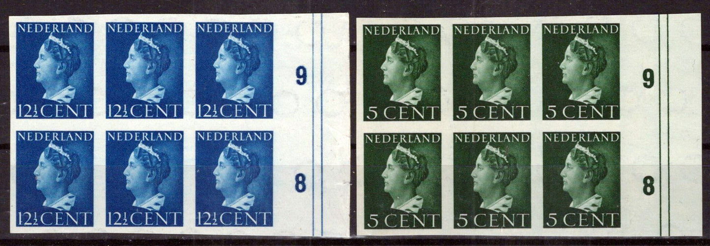 Netherlands 216, 219 MH Imperf Queen Wilhelmina Zayix Stamps 0325S067