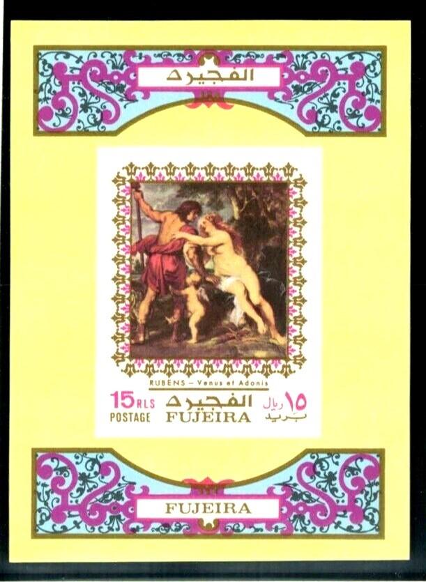 Fujeira UAE Mi 864-868B, Block 84B MNH Impf Art Nude Paintings ZAYIX 022522SM83