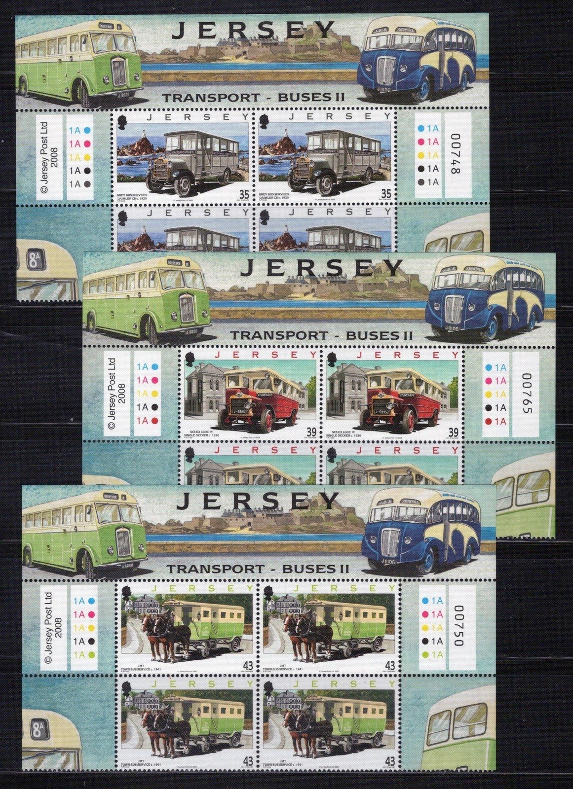 Jersey 1311-1316 MNH Transportation Busses ZAYIX 101623SM14