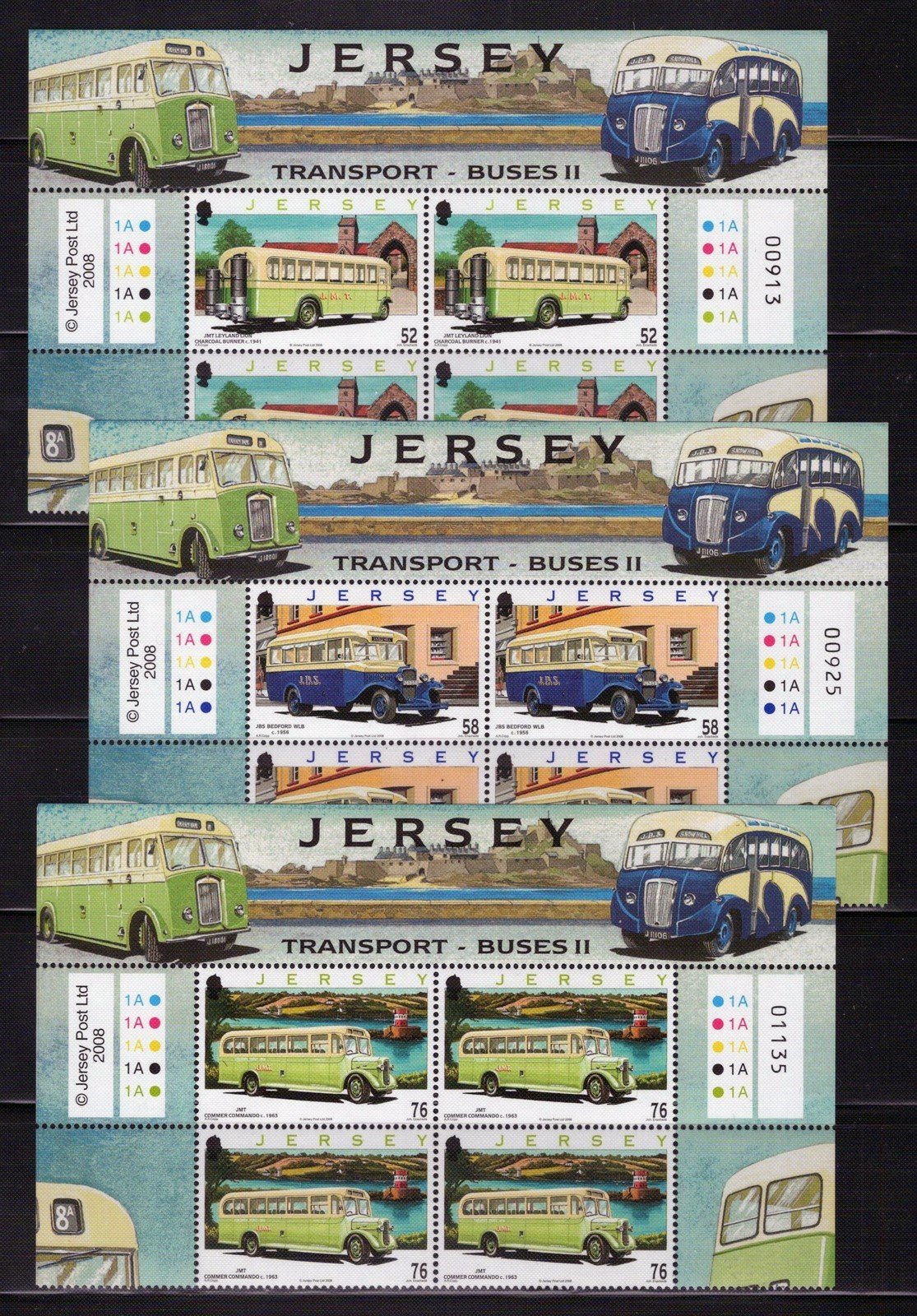 Jersey 1311-1316 MNH Transportation Busses ZAYIX 101623SM14