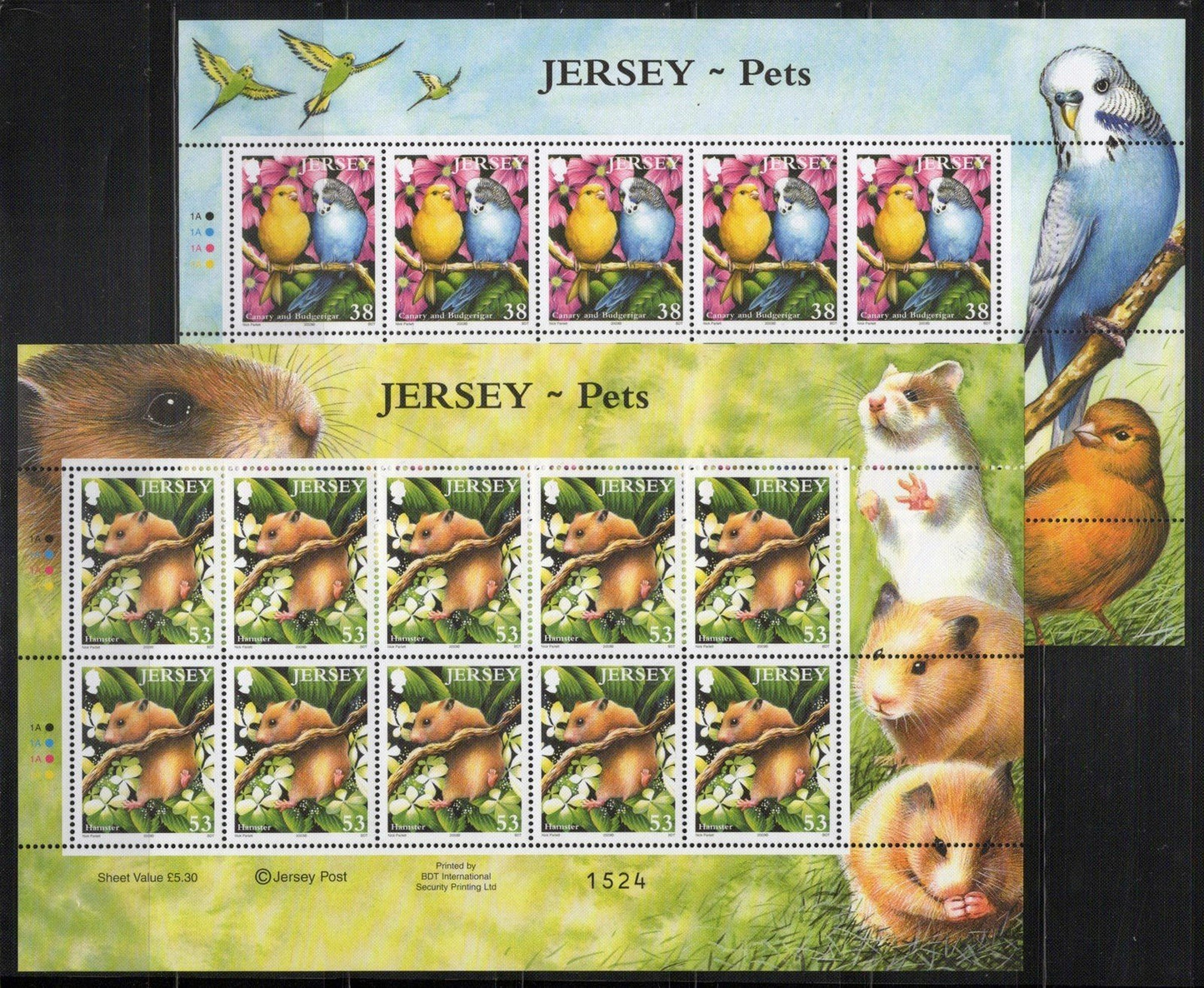 Jersey 1093-1097 MNH Pets Dogs Birds Rabbits Animals 092723SL37 ZAYIX 092723SL37M