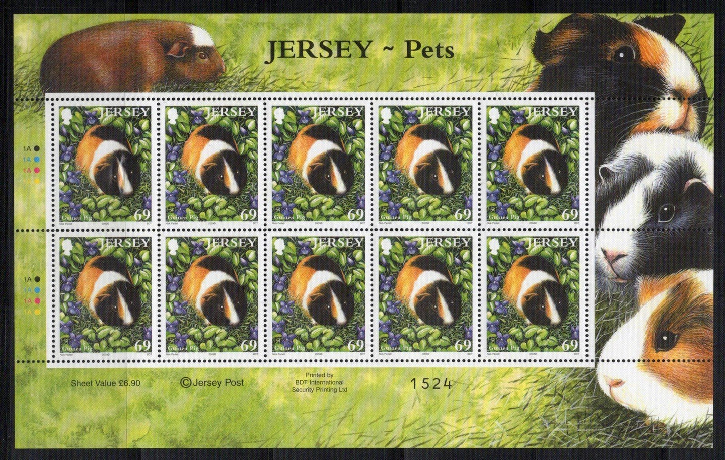 Jersey 1093-1097 MNH Pets Dogs Birds Rabbits Animals 092723SL37 ZAYIX 092723SL37M