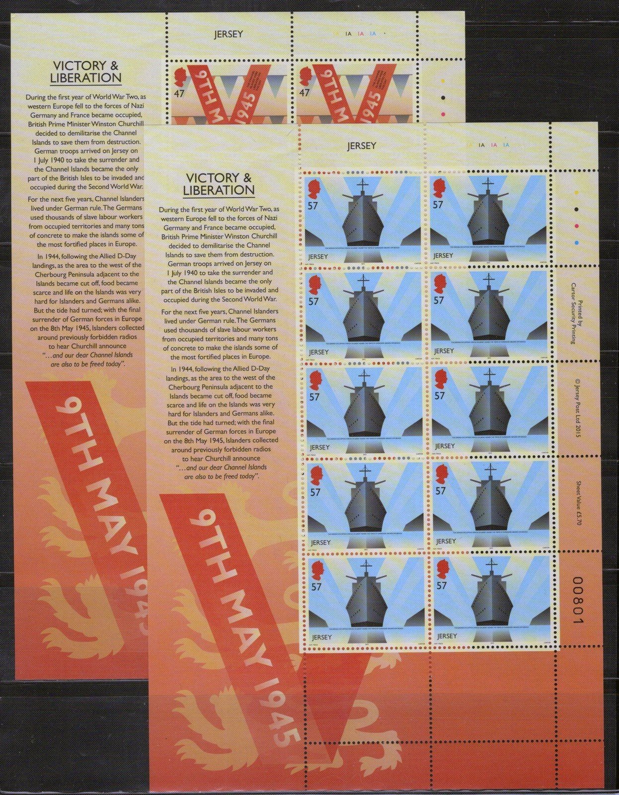 Jersey 1848-1853 MNH Victory World War II Military ZAYIX 092723SL38M