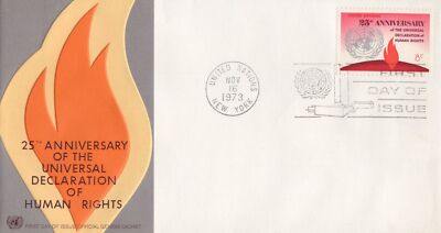 United Nations 242 Official Geneva cachet FDC Human Rights 032723SM39M ZAYIX 030723SM39M