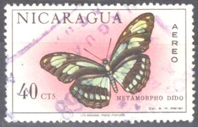 Nicaragua C613 Used Air Post Butterfly Insects ZAYIX 102922S17