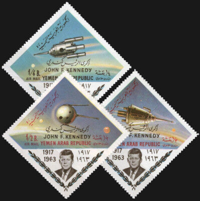 Yemen 332-334 MNH John F. Kennedy Space Rockets ZAYIX 013123S22M