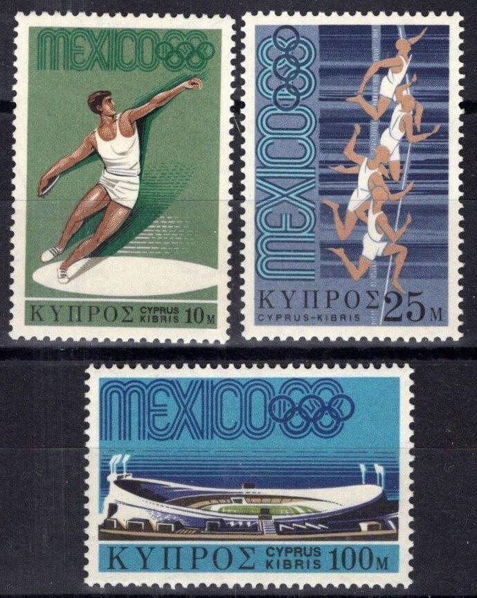 Cyprus 319-321 MNH Olympics Sports Discus Thrower Runners ZAYIX 083022S144
