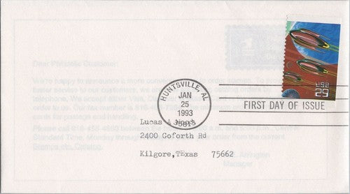 US Cover 2741-2745 set of 5 Uncacheted FDC Huntsville Alabama ZAYIX 120622SM129