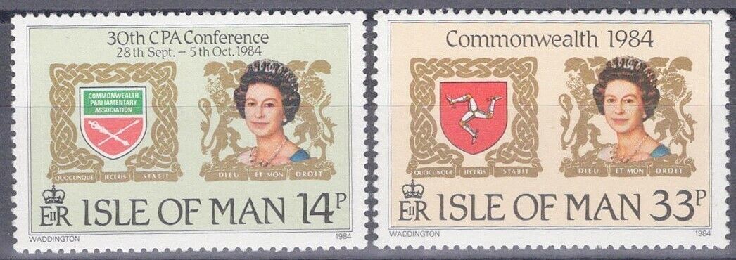 ZAYIX Great Britain - Isle of Man 272-273 MNH CPA Emblem Queen Elizabeth II