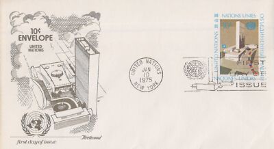 United Nations FDC UN Headquarters Postal Stationery Fleetwood ZAYIX 031823SM69