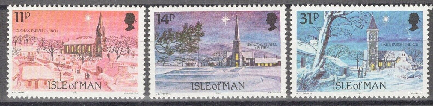ZAYIX Great Britain - Isle of Man 294-296 MNH XMAS Parish Church