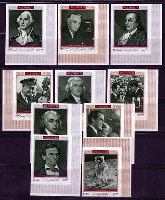 Fujeira 485 B-494 B MNH Imperf Thomas Jefferson Abraham Lincoln ZAYIX 042523S11