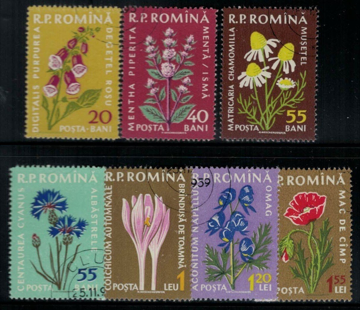 1958 Romania 1298-1304 used/CTO Flowers Plants Nature ZAYIX 021622SM15M