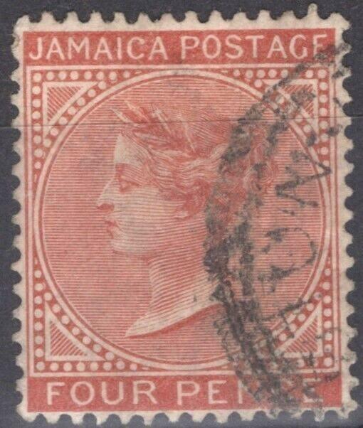 Jamaica 22a used 1883 4d orange brown, WMK 2, Queen Victoria ZAYIX 040322S52