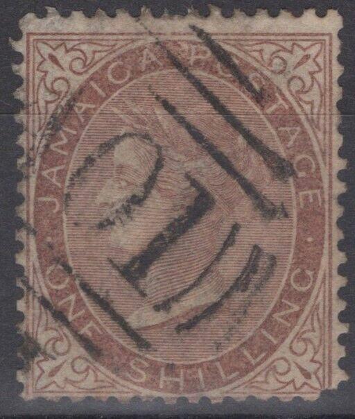 Jamaica 6 used 1860 1sh brown, Wmk 45 (pineapple), Victoria ZAYIX 040322S55