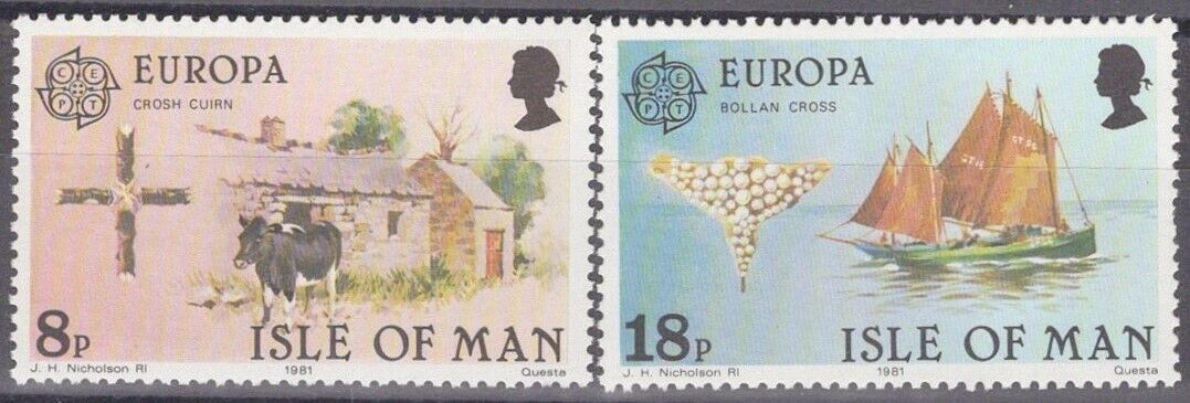 ZAYIX Great Britain - Isle of Man 191-192 MNH Europa Fisherman's Charm Boats