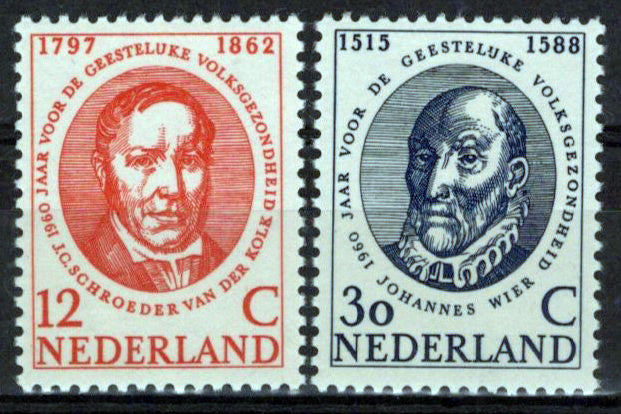 Netherlands 383-384 MNH Johannes Wier Mental Health Zayix Stamps 0125S0287M