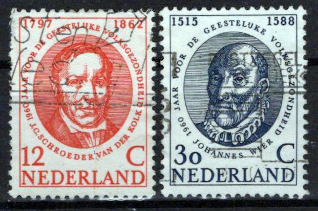 Netherlands 383-384 Used Johannes Wier Mental Health Zayix Stamps 0125S0289