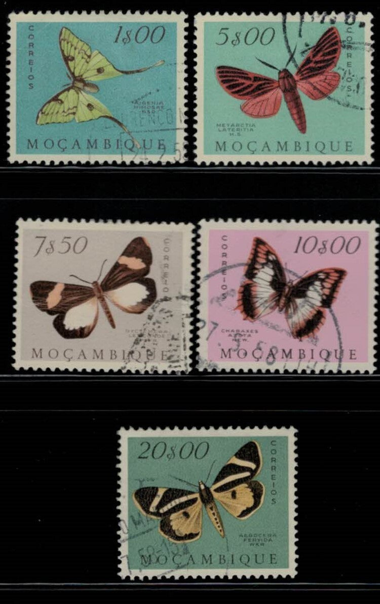 Mozambique 371 383 used Butterflies Insects Portugal & Colonies ZAYIX 031222S18