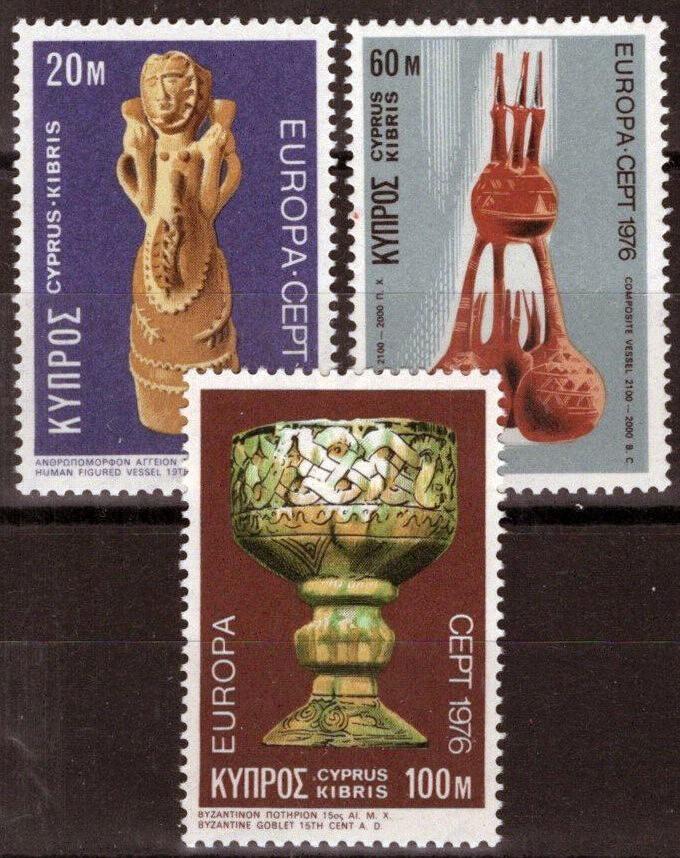 Cyprus 445-447 MNH Europa Byzantine Goblet Vessel Sculpture ZAYIX 090222S07