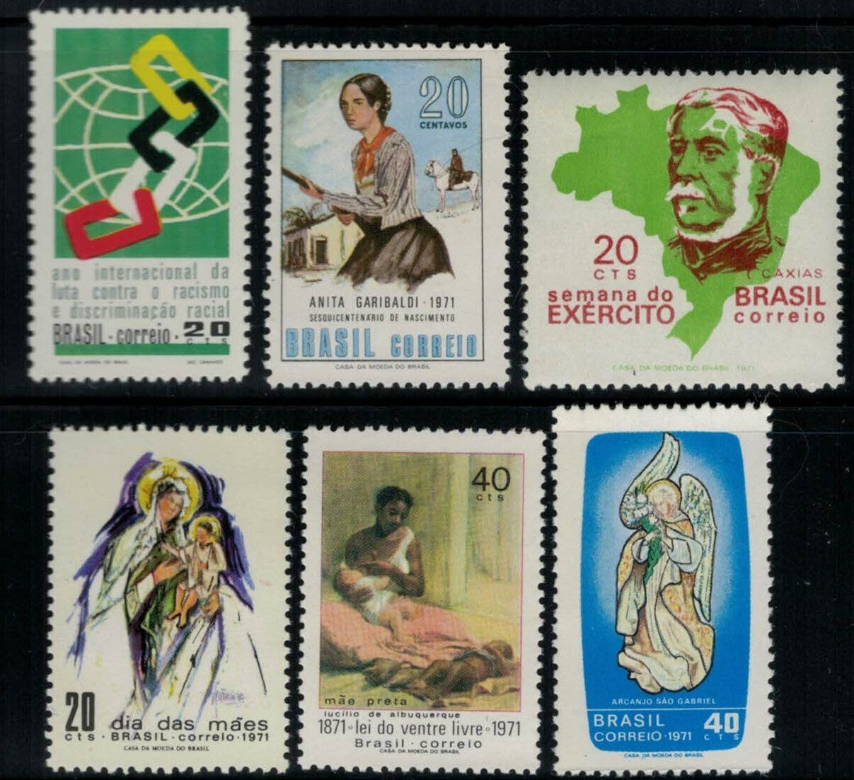 1971 Brazil 6 Different Stamps MNH Angels Art Holy Family ZAYIX 021322S57M