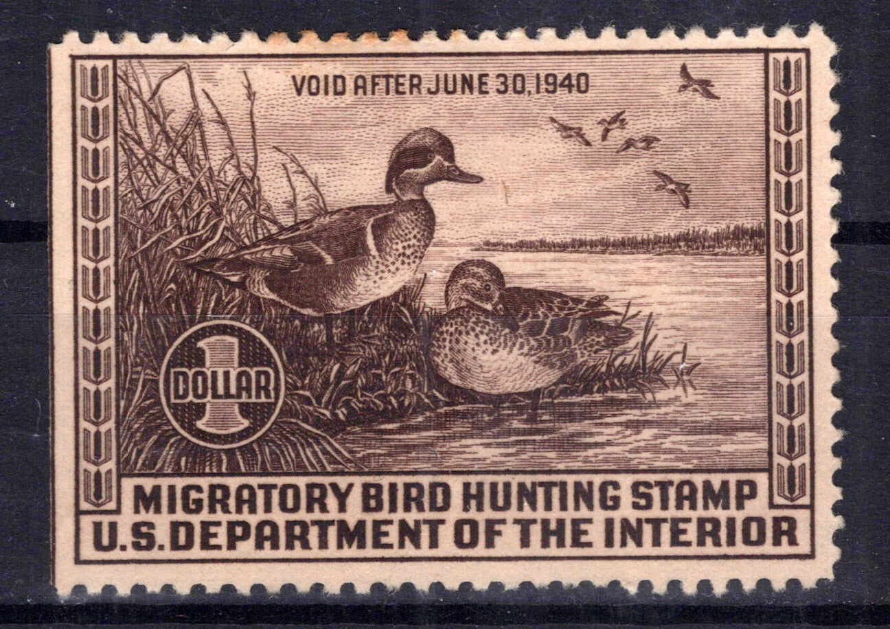 US RW6 MNG VF (SE) $1 Green-winged Teal Duck Revenue Zayix Stamps 0325S0102
