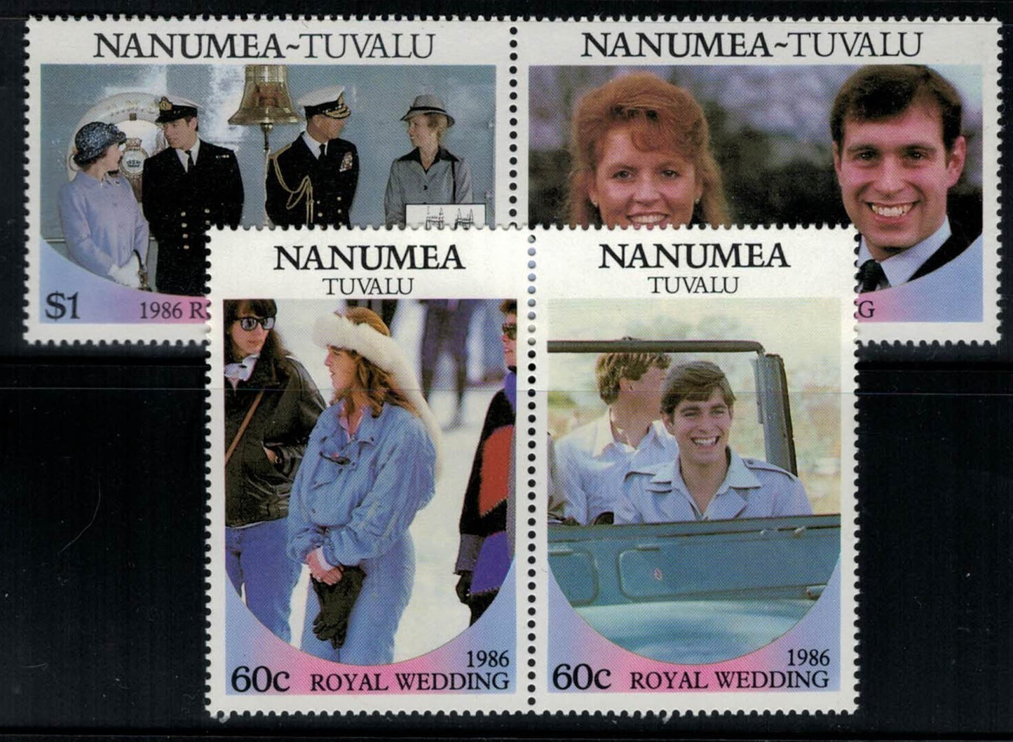 Tuvalu -Nanumea 65-68 MNH Royal Wedding pairs ZAYIX 030822SM20M