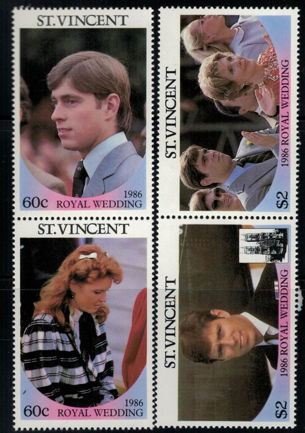 St. Vincent 958-959 MNH Royal Wedding Andrew & Fergie pairs ZAYIX 030822SM06M