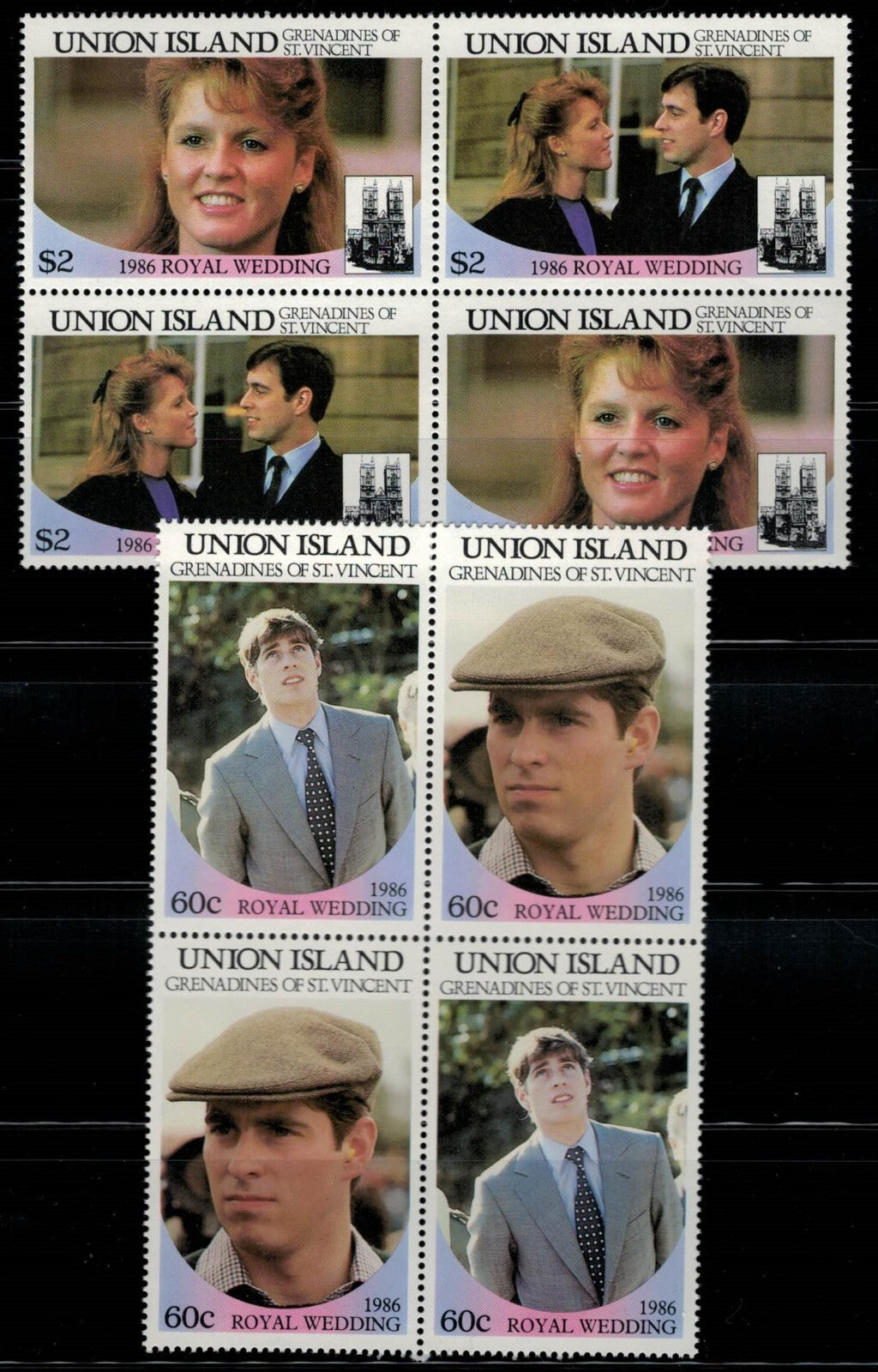 St. Vincent Union Island 228-229 MNH Royal Wedding block ZAYIX 030822SM07
