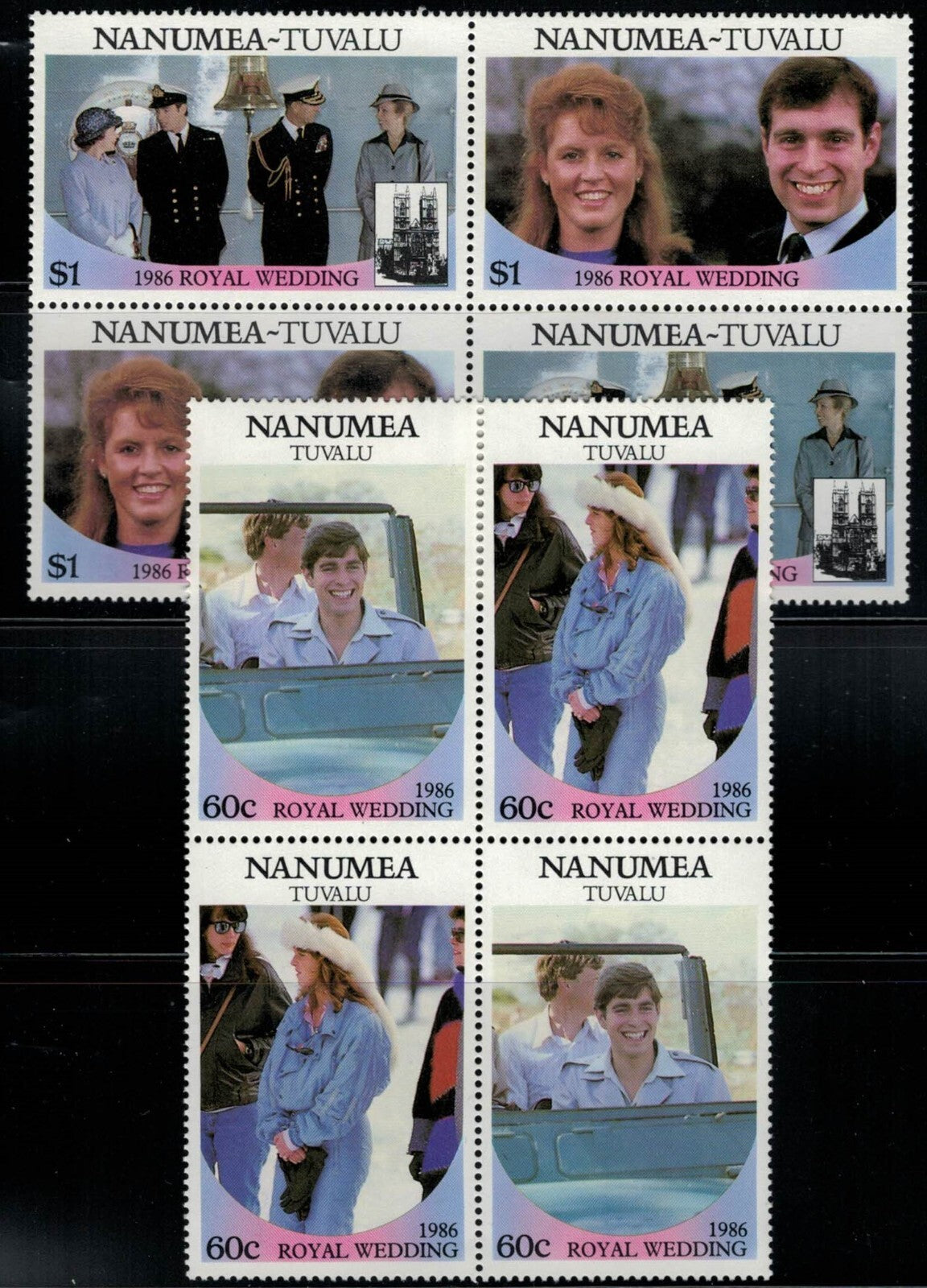 Tuvalu Nanumea 65-68 MNH Royal Wedding Blocks ZAYIX 030822SM19M