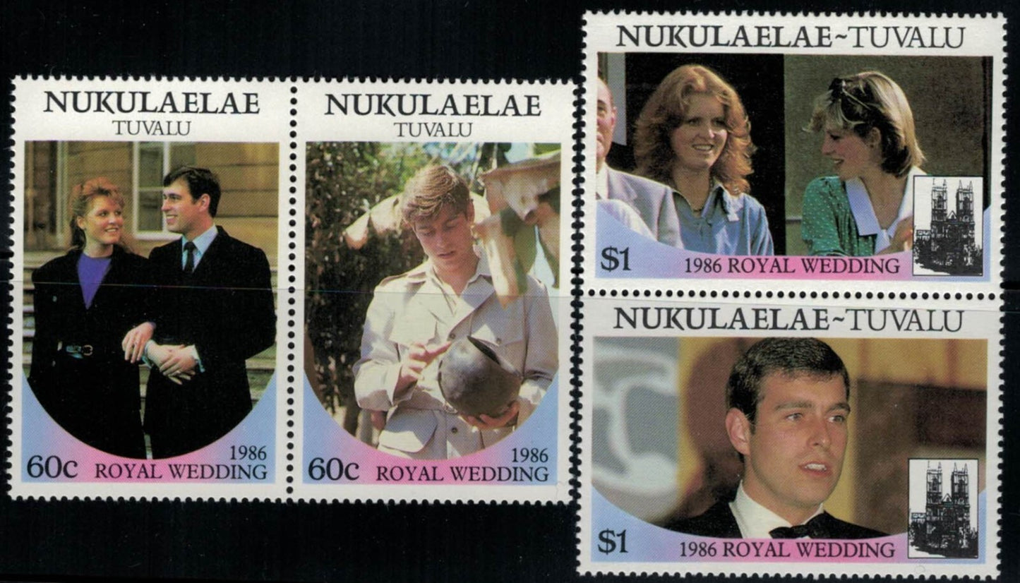 Tuvalu Nukulaelae 61-62 MNH Royal Wedding pair ZAYIX 030822SM12M