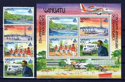Vanuatu 397-400a MNH Fishing Ships Mobile Force Band Walter Lini ZAYIX 0624M0016