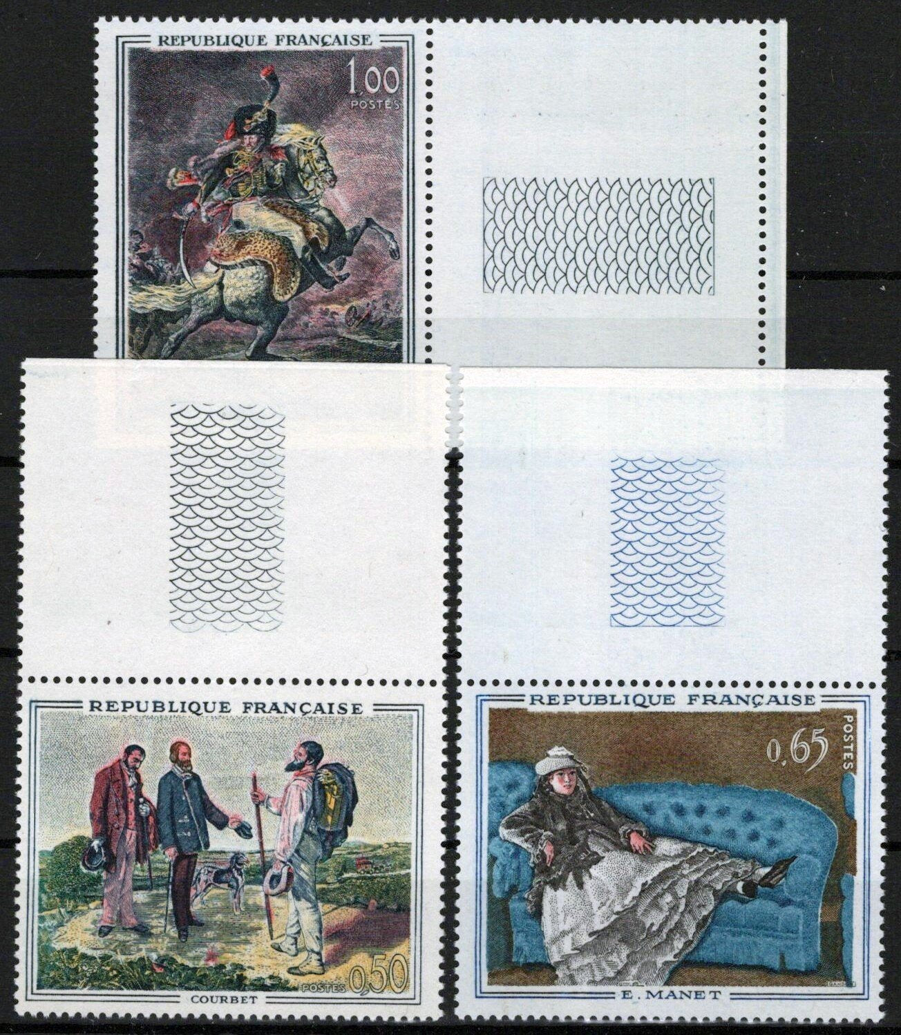 France 1049-1051 MNH Paintings Artist Courbet Manet Horses 051023SM145