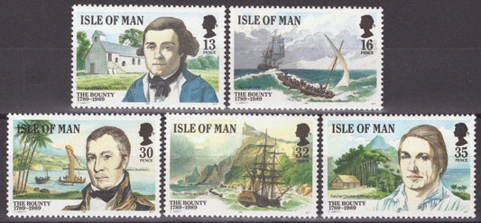 Isle of Man 389-393 MNH Mutiny On The Bounty Ships ZAYIX 021622SM18M
