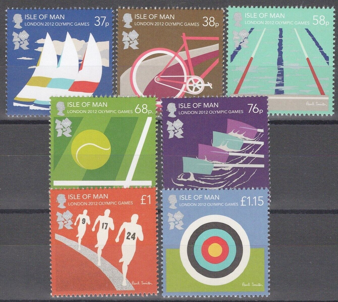 Great Britain - Isle of Man 1471-1477 MNH Olympics Sailing Rowing Cycling