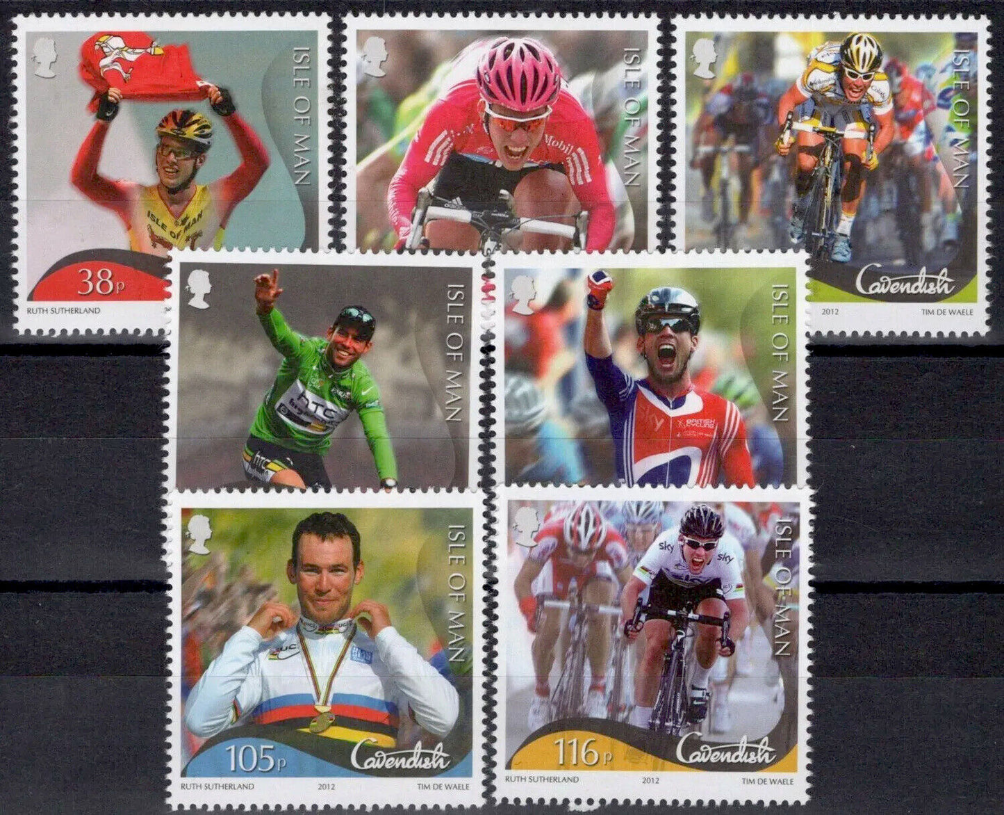 ZAYIX Great Britain - Isle of Man 1506-1512 MNH Cyclist Sports 041322S84M