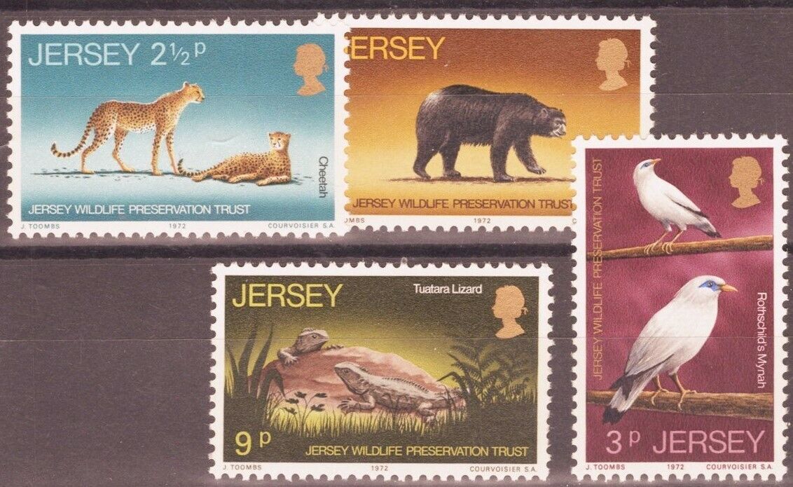 Great Britain Jersey 65-68 MNH Wildlife Animals Reptiles Birds