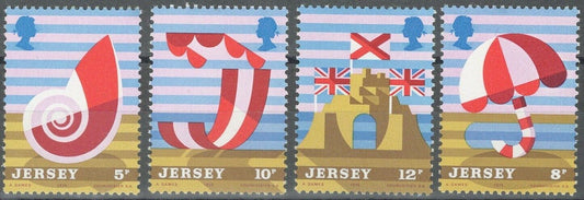 ZAYIX Great Britain - Jersey 124-127 MH Tourism Castle Umbrella Shells