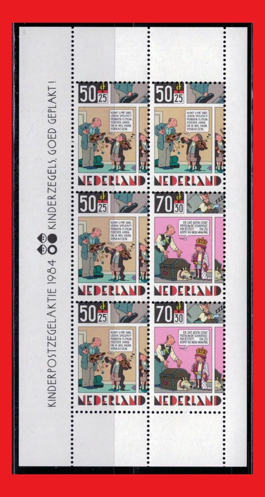 ZAYIX - 1984 Netherlands B610a MNH Comics Animations Music Dentistry Plumbing SS
