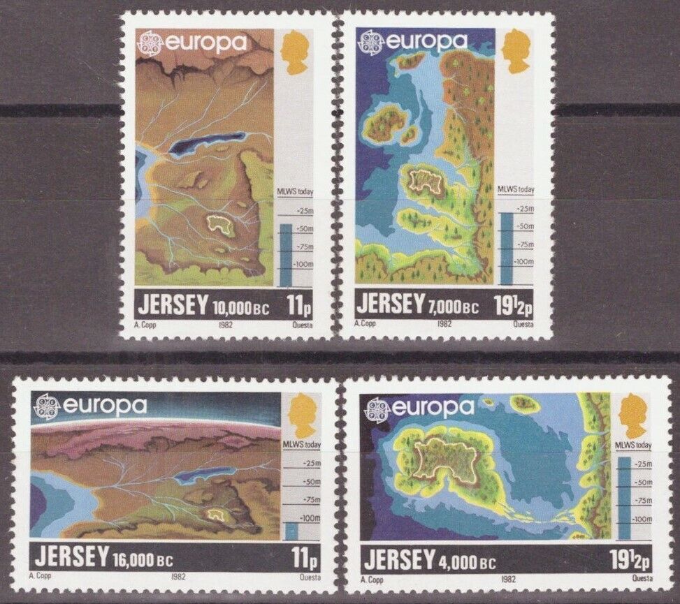 ZAYIX Great Britain - Jersey 285-288 MNH Europa Channel Islands Maps Geology
