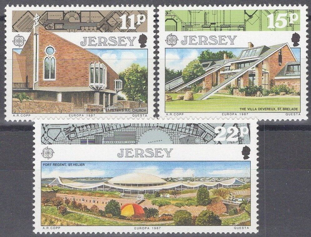 Great Britain Jersey 423-425 MNH Europa Modern Architecture