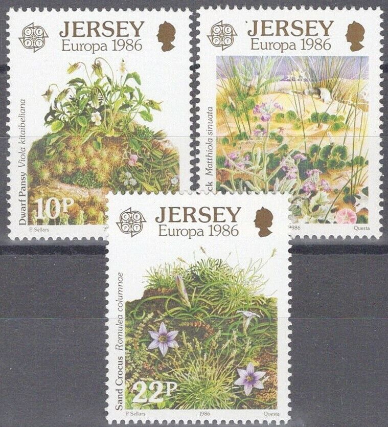 ZAYIX Great Britain - Jersey 396-398 MNH Europa Plants Flowers Nature