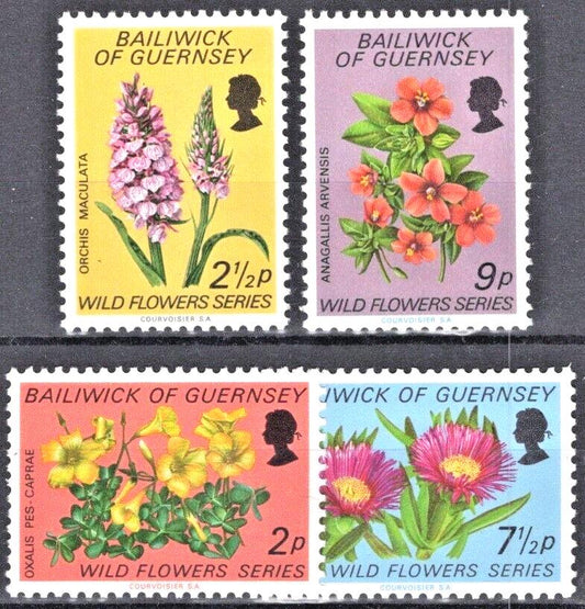 ZAYIX Great Britain Guernsey 69-72 MNH Nature Plants Flowers 011022S35M